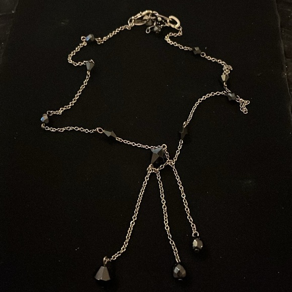 White House Black Market Black Beaded Dark Tone Chain Necklace - Picture 7 of 17